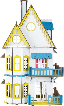 Кукольный домик Большой слон Д-007 (белый/голубой)