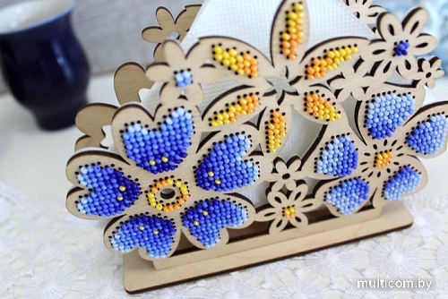 Набор для вышивания Щепка Салфетница. Цветочная поляна