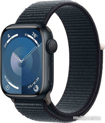 Умные часы Apple Watch Series 9 41 мм (алюминиевый корпус, полуночный/полуночный, нейлоновый ремешок)