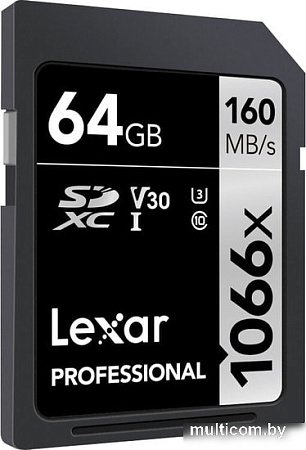 Карта памяти Lexar Professional 1066x SDXC LSD1066064G-BNNNG 64GB