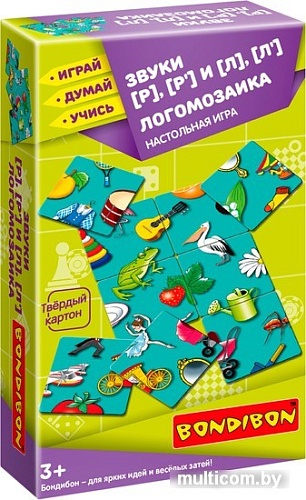 Развивающая игра Bondibon Логомозаика. ЗВУКИ [Р], [Р'] и [Л], [Л'] ВВ4251