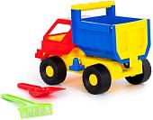 Набор игрушек для песочницы Полесье Самосвал Кузя с лопаткой и грабельками 1276
