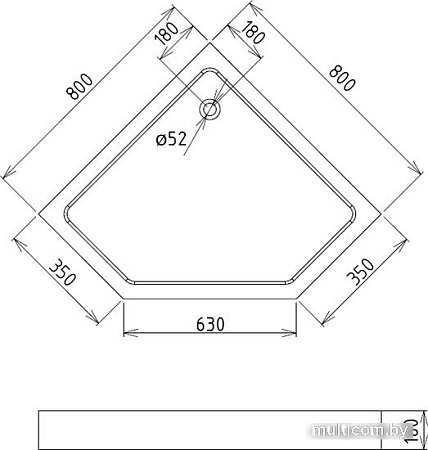 Душевой поддон Gemy ST09T 80x80