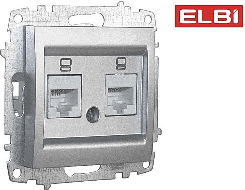 Розетка компьютерная Elbi Zena-Vega 609-011000-248 (серебро)