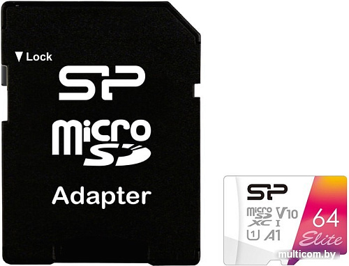 Карта памяти Silicon-Power Elite microSDXC SP064GBSTXBV1V20SP 64GB