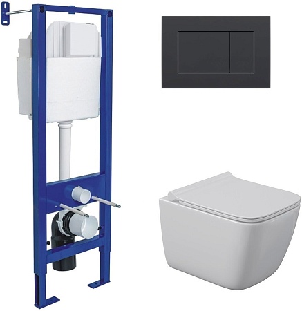 Унитаз подвесной Berges Wasserhaus Quattro S Rimless 043365 (с сиденьем и кнопкой смыва)