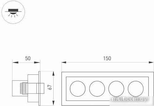 Точечный светильник Arlight MS-ORIENT-BUILT-TURN-TC-S67x150-10W Day4000 032229