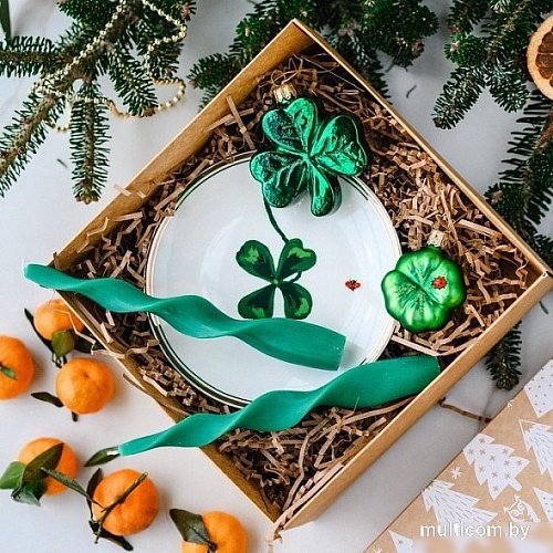 Тарелка десертная Bitossi La Tavola Scomposta FTB00263 (большой клевер/божья коровка)