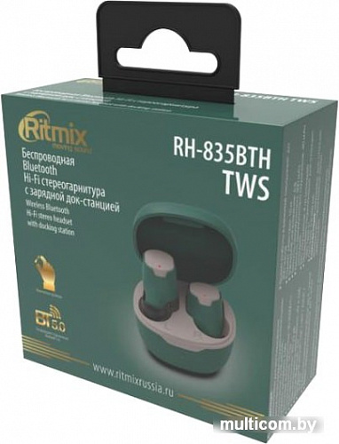 Наушники Ritmix RH-835BTH TWS (зеленый)