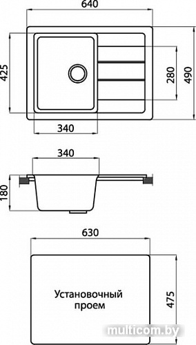 Кухонная мойка Granicom G016 (грей)