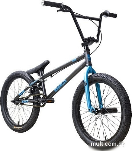 Велосипед Stark Madness BMX 4 2025 (графит матовый/синий металлик/черный)