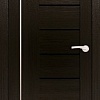 Межкомнатная дверь Юни Амати 7 (ч) 90x200 (дуб венге/черное стекло)