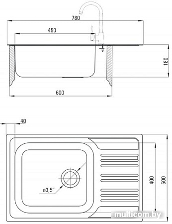Кухонная мойка Deante Xylo ZEX 311B (оформление)