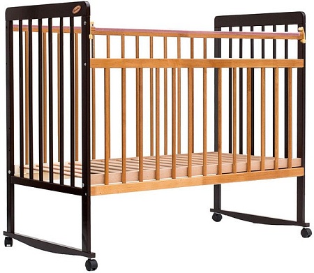 Детская кроватка Bambini Euro Style М 01.10.03 (темный орех/натуральный)