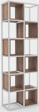 Стеллаж Hype Mebel Грос-2 70x175 (белый/дуб галифакс олово)