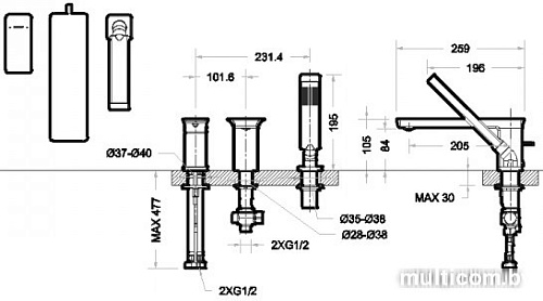 Смеситель Bravat Phillis F556101C-2-ENG