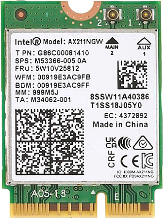 Wi-Fi/Bluetooth адаптер Intel AX211NGWGNV