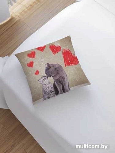 Чехол на подушку JoyArty Любвеобильные коты sl_25649