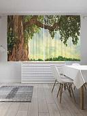 Комплект штор JoyArty Дерево на зеленой поляне Oxford DeLux 1.45x1.8 м (2 шт)