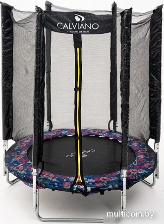 Батут Calviano Smile 140 см-4.5FT INSIDE с внутренней сеткой складной