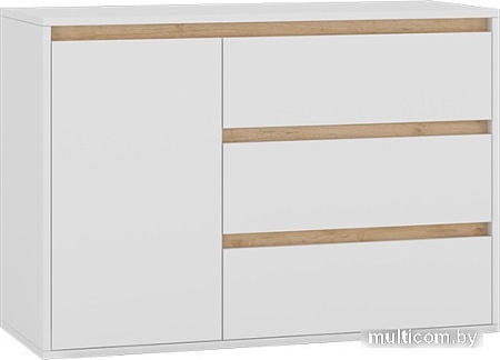 Комод Интермебель Рио-2 (белый/дуб крафт золотой)