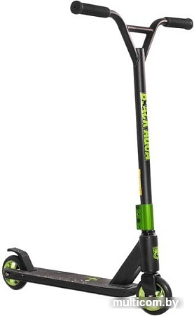 Трюковый самокат Black Aqua Stunt Scooter-6 (черный/зеленый)