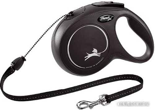 Поводок-рулетка Flexi New Classic M Cord 5 м (черный)
