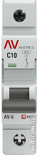 Выключатель автоматический EKF Averes AV-6 1P 10A (C) 6kA mcb6-1-10C-av