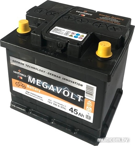 Автомобильный аккумулятор Megavolt 12V +R (45 А&middot;ч)