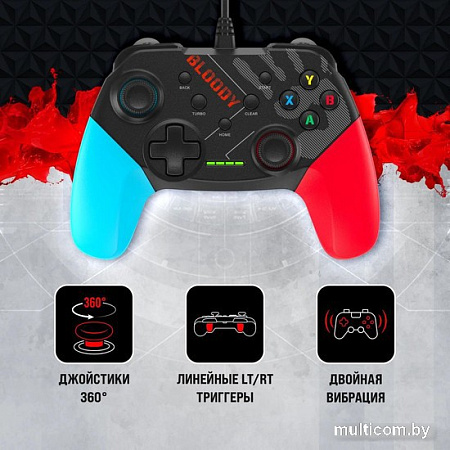 Геймпад A4Tech Bloody GP30 (черный/голубой)