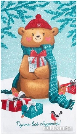 Набор полотенец Доляна Новогодняя сказка праздник в городе 35х60 (2шт, хлопок)