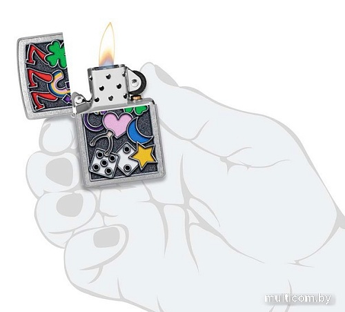 Зажигалка Zippo Street Chrome All Luck 48682