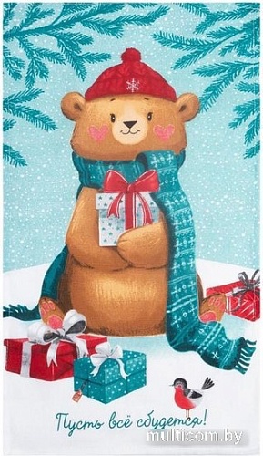 Набор полотенец Доляна Новогодняя сказка праздник в городе 35х60 (2шт, хлопок)