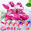 Роликовые коньки Ricos OG3873F с комплектом защиты (р. 32-37, розовый)