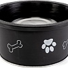 Миска ZooZooZoo Лапки и косточки SWT-6017-800/black (черный)