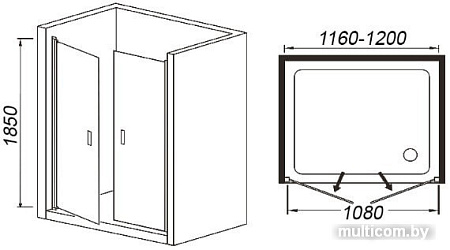 Душевая дверь WeltWasser WW600 600K2-120