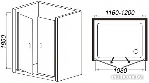 Душевая дверь WeltWasser WW600 600K2-120