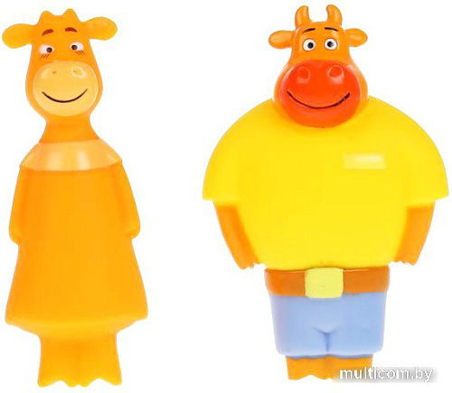 Набор игрушек для ванной Капитошка Оранжевая корова Ма и Па LX-OR-COW-05