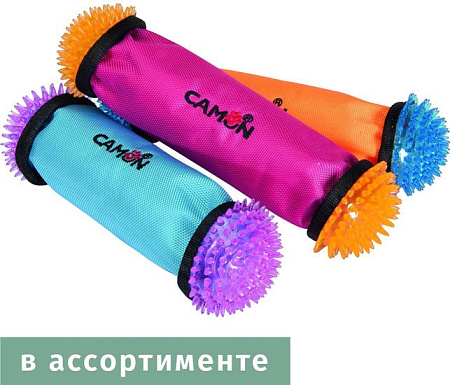 Игрушка для собак Camon Чехол для бутылки тканевый с ежиками на концах AD041/A