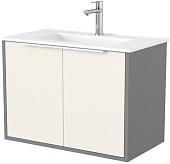 Дабер Тумба под умывальник 018 70 Т18.7.0.19Б (бежевый/серый/ручка белая)