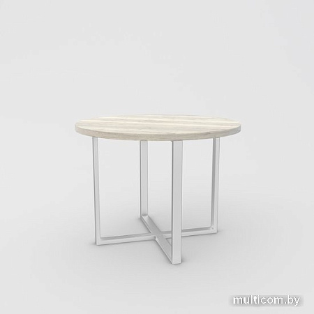 Кухонный стол Hype Mebel Раунд раздвижной 100x100 (белый/древесина белая)
