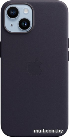 Чехол для телефона Apple MagSafe Leather Case для iPhone 14 (чернила)