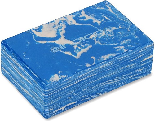 Блок для йоги Indigo IN259 (мраморный голубой)