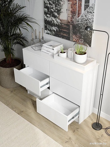 Комод Горизонт Нео 1050 6 ящиков (белый)