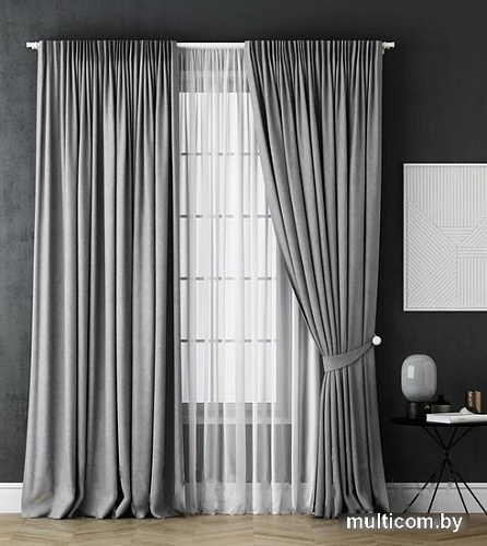 Комплект штор Pasionaria Каспиан 480x260 с подхватами (серый)