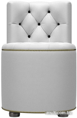 Пуфик Лига диванов Саваж (экокожа, белый/черный)