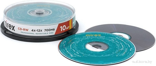 CD-RW диск Mirex 700Mb 12х UL121002A8L (10 шт.)