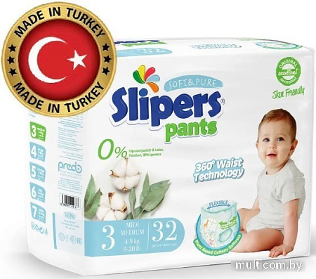 Трусики-подгузники Slipers Pants Midi ЕP-203 (32 шт)