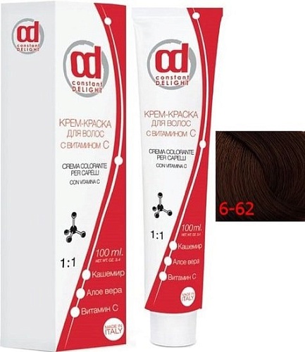Крем-краска для волос Constant Delight Crema Colorante 6/62 темно-русый шоколадно-пепельный