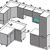 Угловая кухня ВерсоМебель Эко-5 1.4x2.6 левая (северное дерево светлое/сев дерево темное)